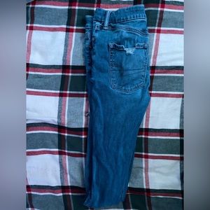 Women jeans that I grew out of. Ripped jeans, blue, used, size6 long